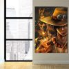 One Piece Blazing Fire Fist Ace Pirate Yellow 1pc Wall Art 3 - One Piece Gifts