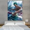 One Piece Charming Roronoa Zoro Santoryu Blue 1pc Wall Art 1 - One Piece Gifts