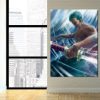 One Piece Charming Roronoa Zoro Santoryu Blue 1pc Wall Art 3 - One Piece Gifts