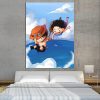 One Piece Chibi Luffy And Ace Jumps In The Ocean 1pc Canvas 1 - One Piece Gifts