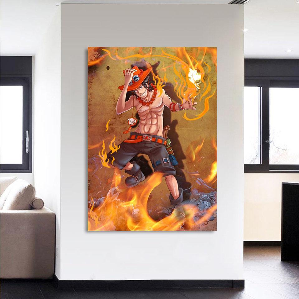 One Piece Fire Fist Ace Fiery Blazing Hot Orange 1pc Canvas 2 - One Piece Gifts