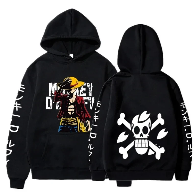 One Piece Japanese Anime Cotton Hoodies Cool Luffy Hoodie Pullover Print Hoodie Winter Hoody Fashion Long - One Piece Gifts
