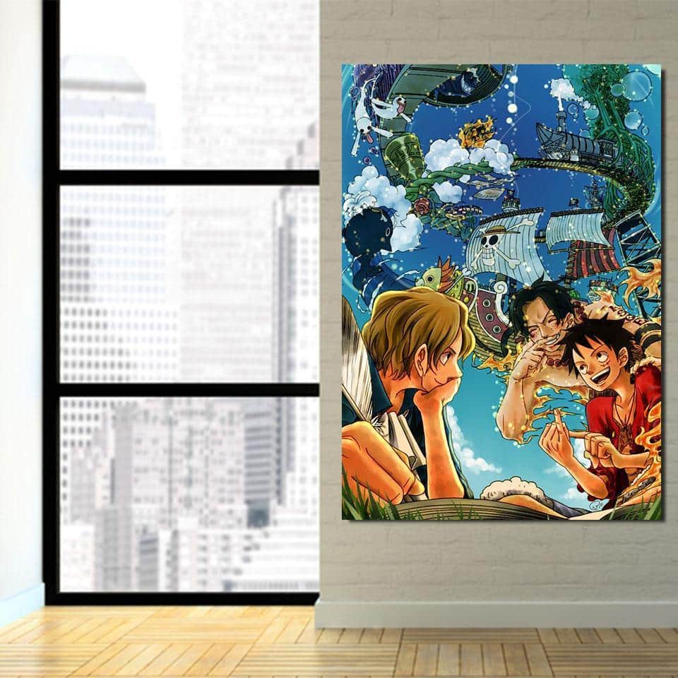 One Piece Luffy Ace Sabo Brotherhood Friendship 1pc Wall Art 3 - One Piece Gifts