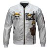 One Piece Luffy Cartoon Art Straw Hat Logo Bomber Jacket Front - One Piece Gifts