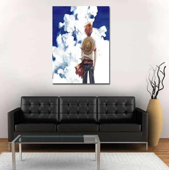 One Piece Pirate Straw Hat Luffy Blue Sky Portrait 1pc Canvas 1 - One Piece Gifts