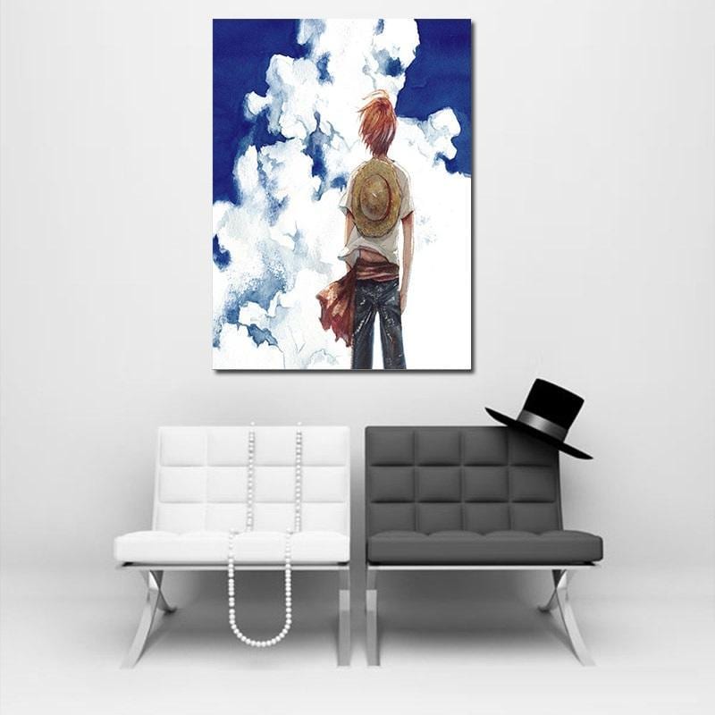 One Piece Pirate Straw Hat Luffy Blue Sky Portrait 1pc Canvas 2 - One Piece Gifts