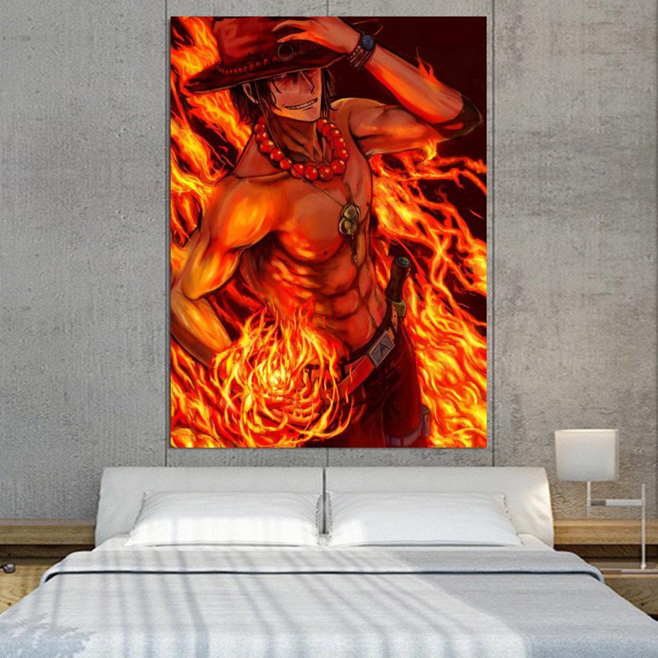 One Piece Portgas D Ace Fire Fist Power Orange 1pc Wall Art 1 - One Piece Gifts