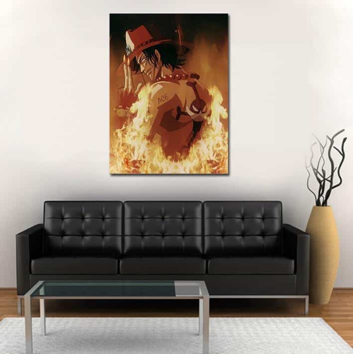 One Piece Portgas D Ace Flame Aura Portrait Orange 1pc Canvas 1 - One Piece Gifts