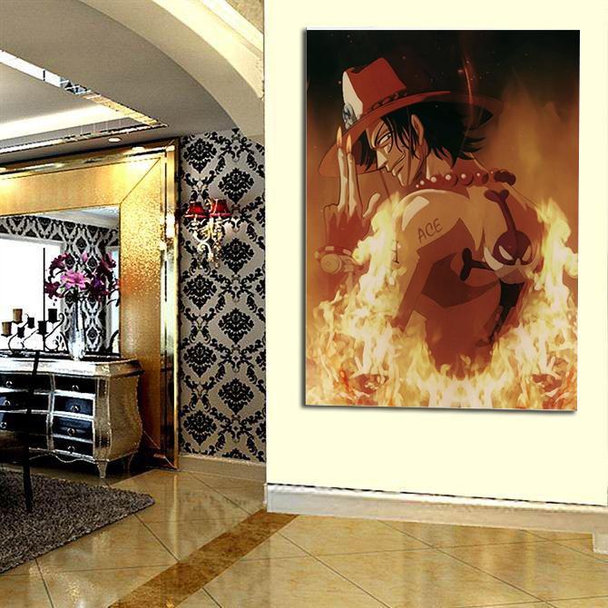 One Piece Portgas D Ace Flame Aura Portrait Orange 1pc Canvas 3 - One Piece Gifts