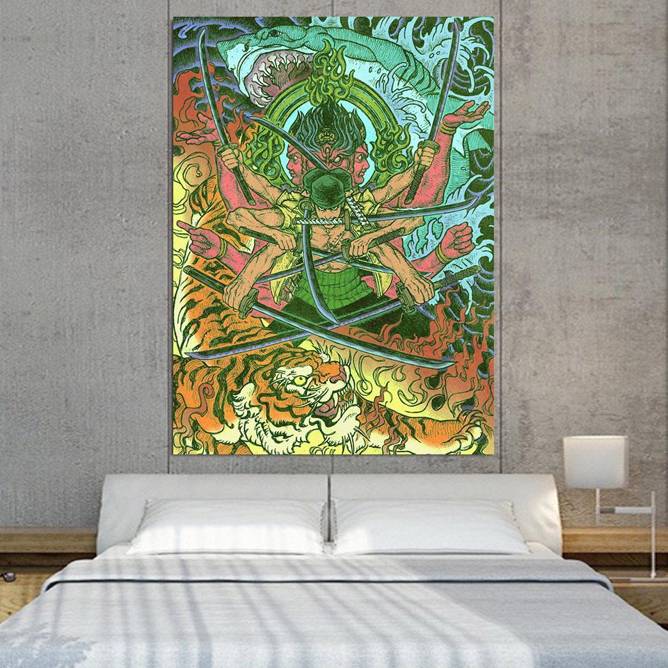 One Piece Roronoa Zoro Epic Asura God Green 1pc Canvas Print 1 - One Piece Gifts
