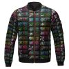 One Piece Straw Hat Pirate Members Logo Pattern Bomber Jacket Front - One Piece Gifts