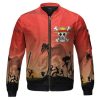 One Piece Straw Hat Pirates Silhouette Red Bomber Jacket Front - One Piece Gifts