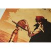 Room Decor Anime One Piece Sea revenge ancient kraft paper printed poster family room decorative aesthetics 4 - One Piece Gifts