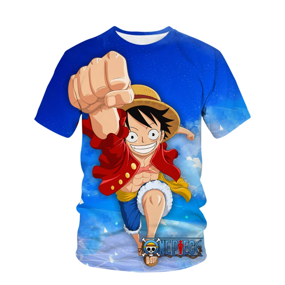 Summer New Animation One Piece Series Printed Boys and Girls Luffy 3D Fashion Fashion Style Casual 2 - One Piece Gifts