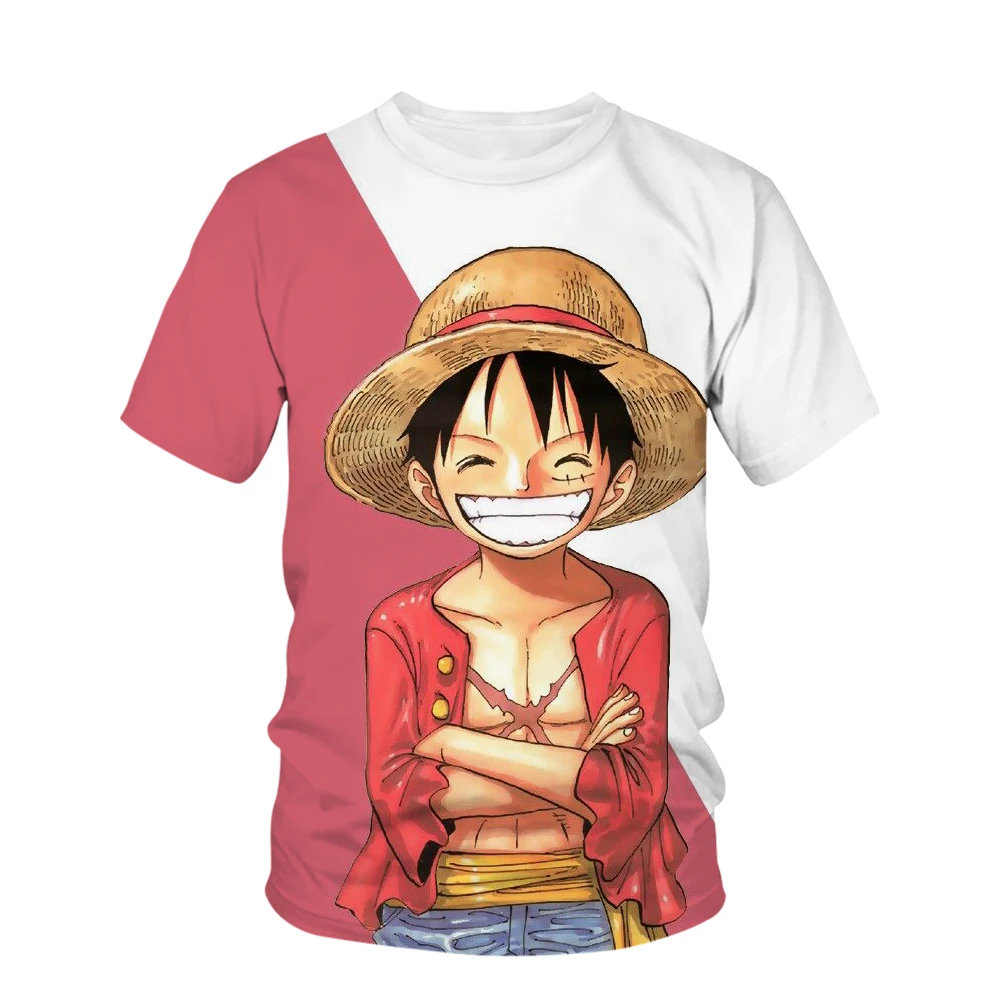 Summer New Animation One Piece Series Printed Boys and Girls Luffy 3D Fashion Fashion Style Casual 3 - One Piece Gifts