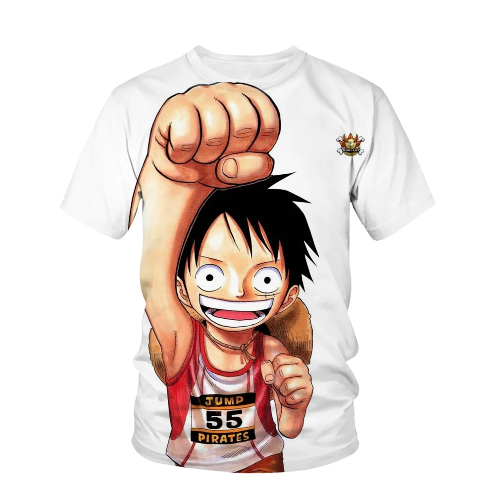 Summer New Animation One Piece Series Printed Boys and Girls Luffy 3D Fashion Fashion Style Casual 5 - One Piece Gifts