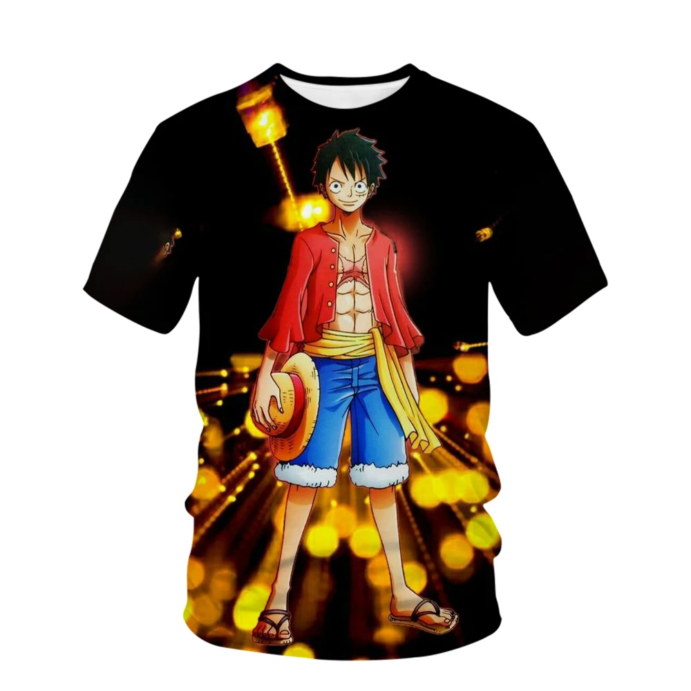 Summer New Animation One Piece Series Printed Boys and Girls Luffy 3D Fashion Fashion Style Casual 6 - One Piece Gifts