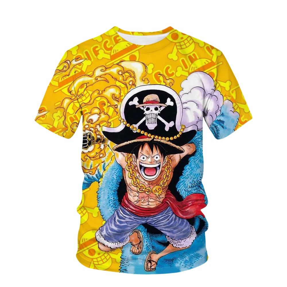 Summer New Animation One Piece Series Printed Boys and Girls Luffy 3D Fashion Fashion Style Casual 7 - One Piece Gifts