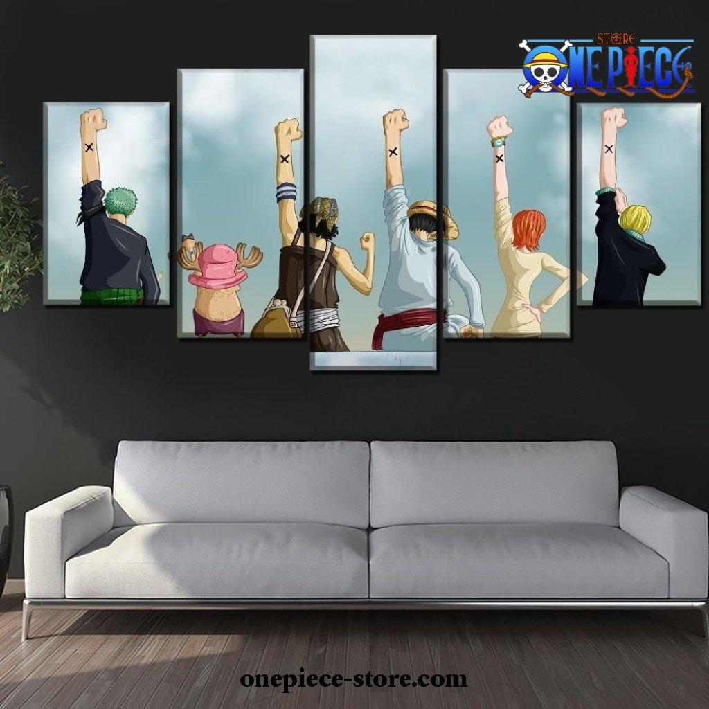 cute 5 pieces one piece team canvas wall art 594 - One Piece Gifts