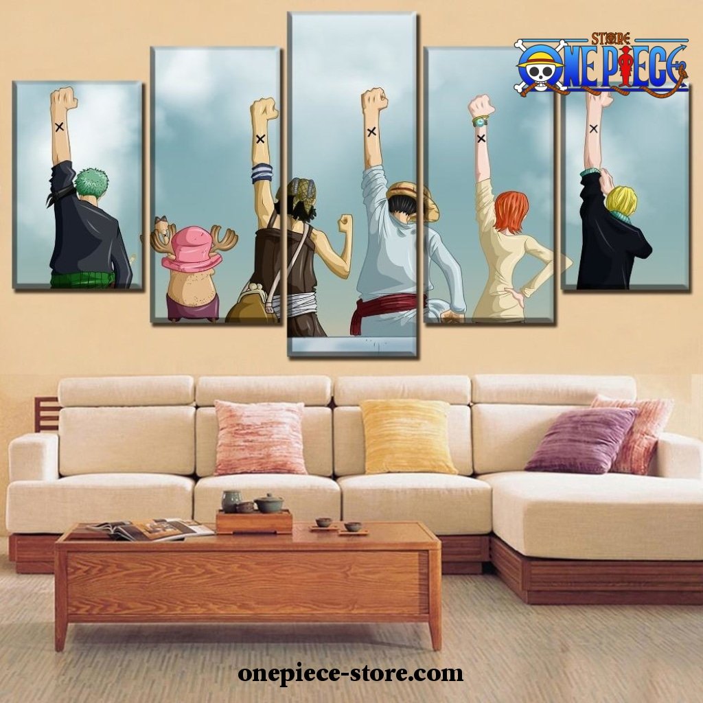 cute 5 pieces one piece team canvas wall art 793 - One Piece Gifts