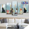 cute 5 pieces one piece team canvas wall art 945 - One Piece Gifts