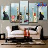 cute 5 pieces one piece team canvas wall art 976 - One Piece Gifts
