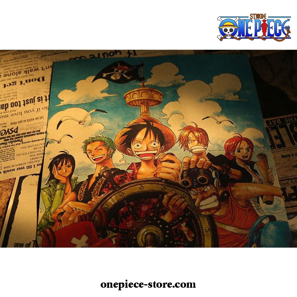 one piece luffy team kraft paper poster 463 - One Piece Gifts