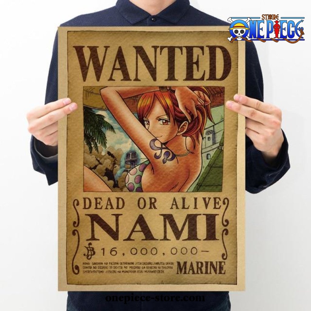 one piece nami wanted kraft paper poster 617 - One Piece Gifts