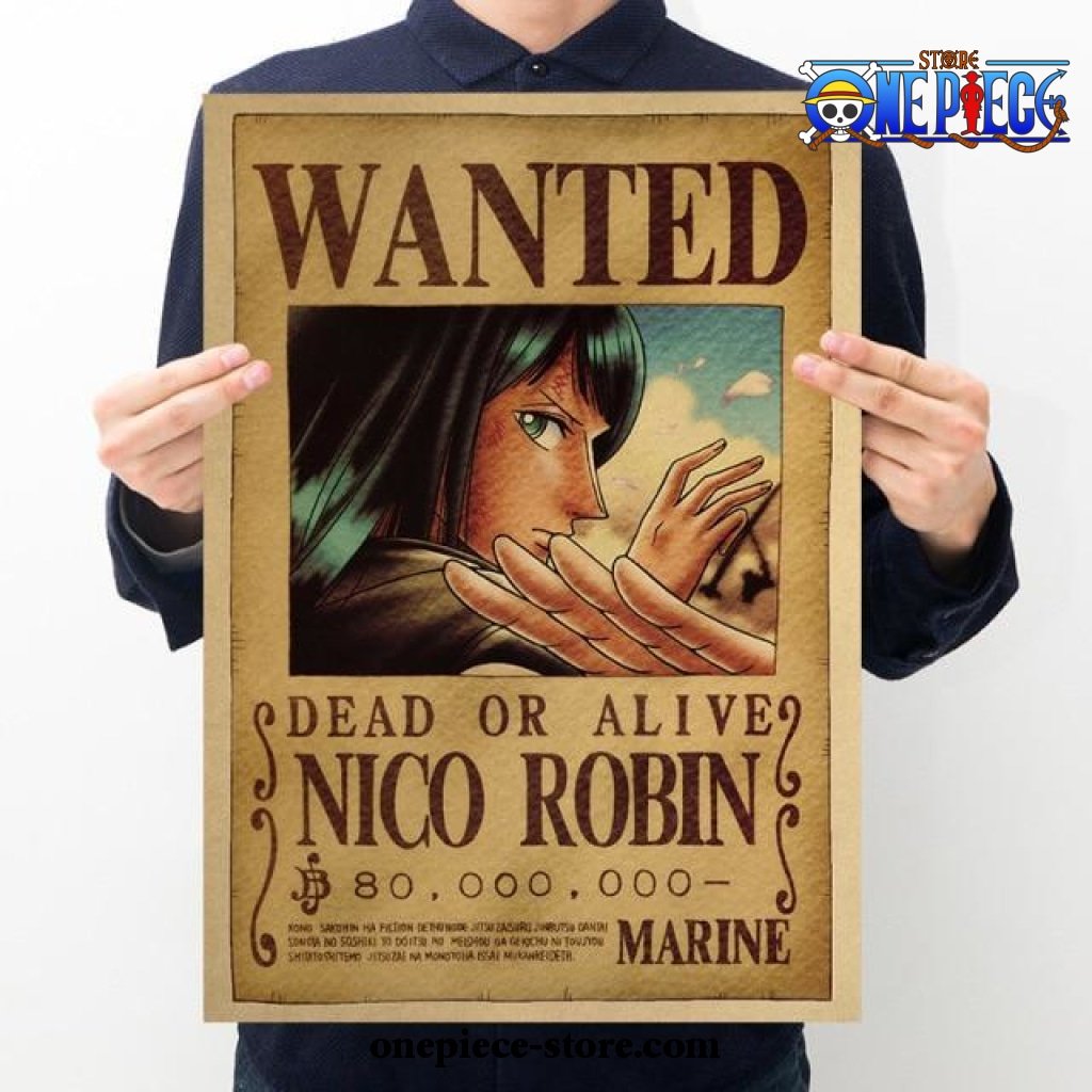 one piece nico robin wanted kraft paper poster 584 - One Piece Gifts