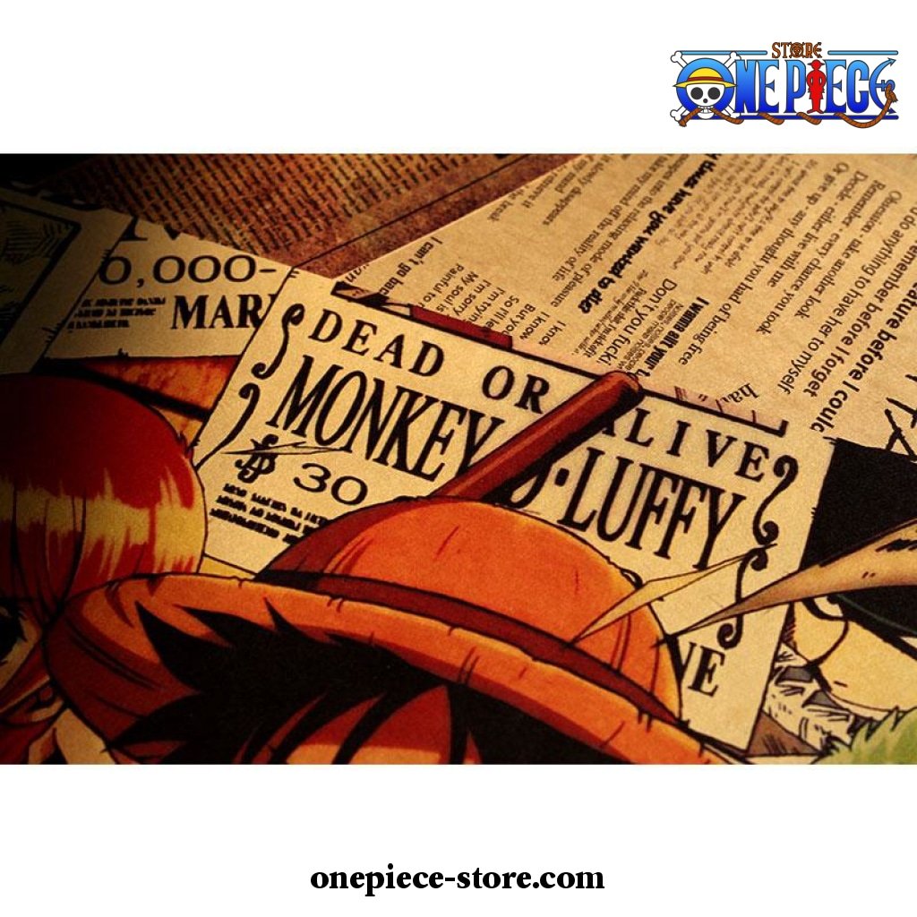 one piece team kraft paper poster 842 - One Piece Gifts