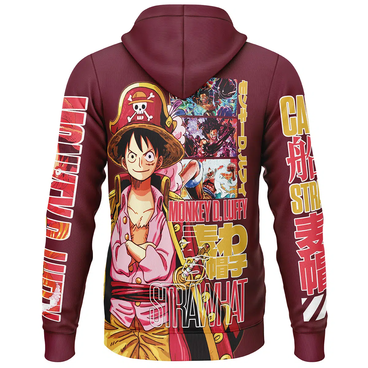 Monkey D. Luffy V3 One Piece Streetwear Lightweight Hoodie BACK mockup - One Piece Gifts