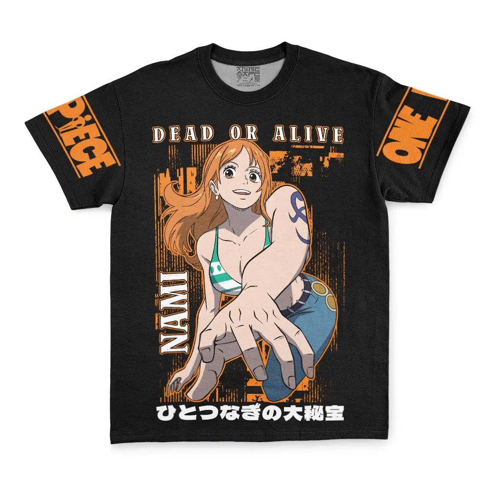 Nami Dead Or Alive One Piece Streetwear T Shirt FRONT - One Piece Gifts