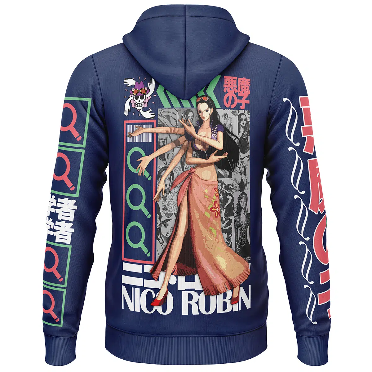Nico Robin One Piece Streetwear Lightweight Hoodie BACK mockup - One Piece Gifts
