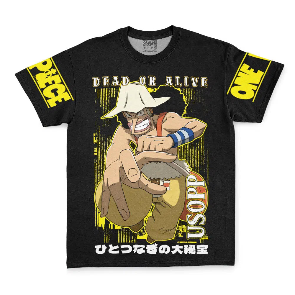 Usopp Dead Or Alive One Piece Streetwear T Shirt FRONT - One Piece Gifts