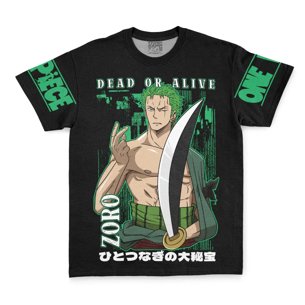 Zoro Dead Or Alive One Piece Streetwear T Shirt FRONT - One Piece Gifts