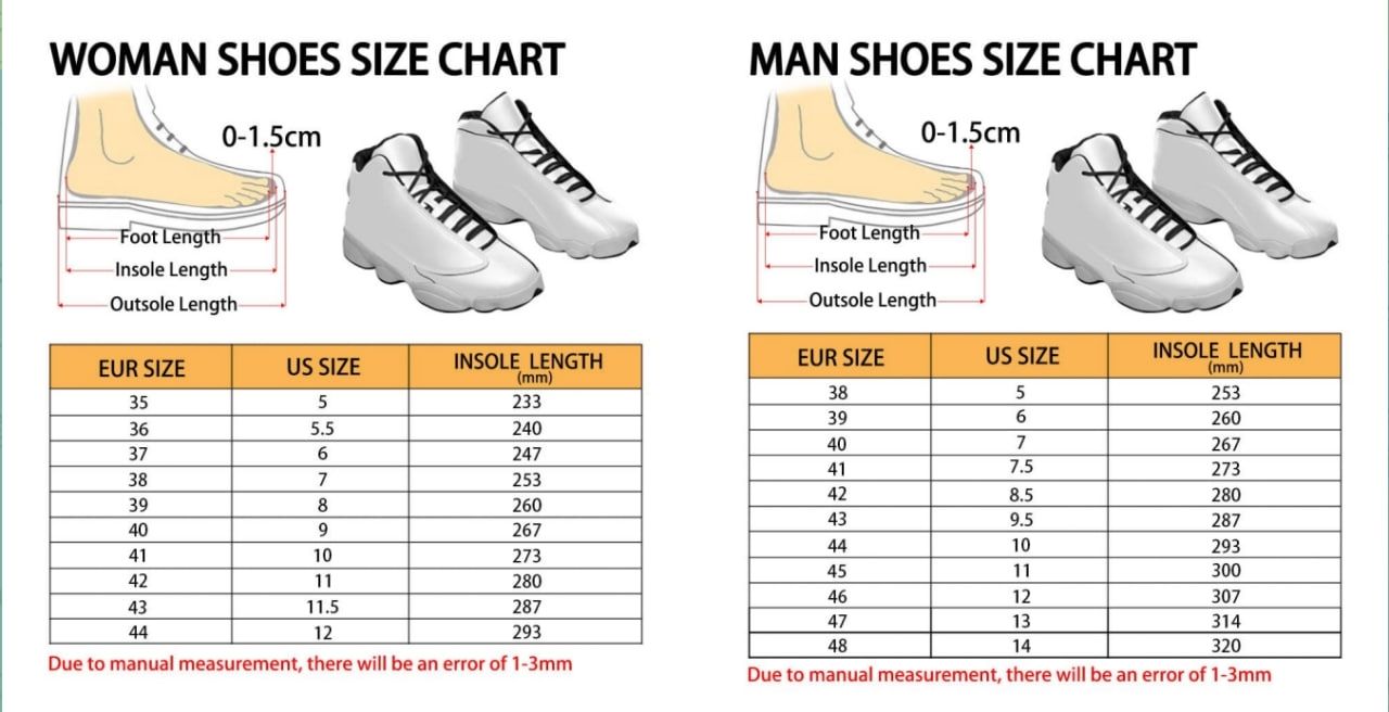 Air Jordan 13 Shoes Size Chart 1 - One Piece Gifts